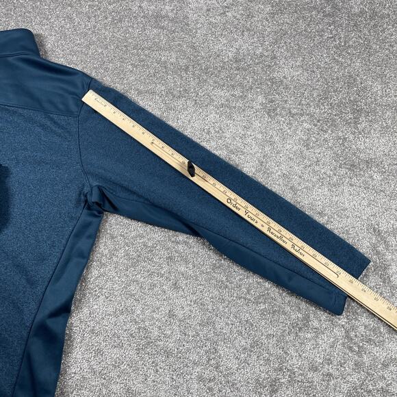 Columbia 1/4 Zip Pullover Mens Large Fleece Zip Pocket Stretch Outdoors Blue - Picture 11 of 12